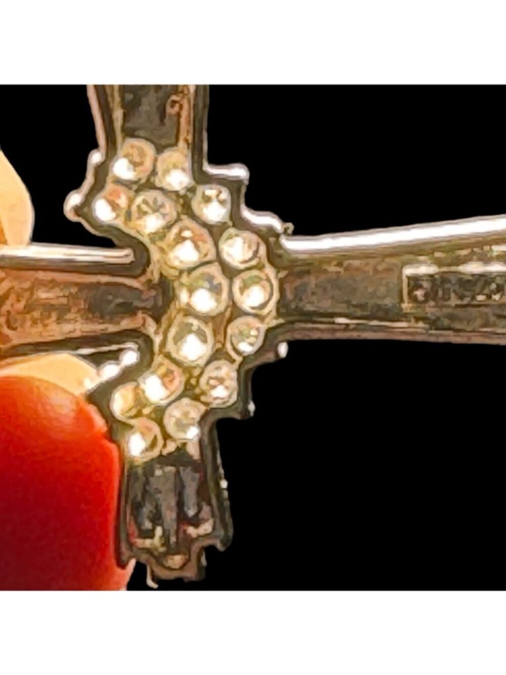 Christian Cross Sterling Silver Pendant Necklace Draped with Elegant Sash 24" - Picture 12 of 16